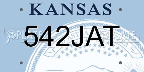 542JAT Kansas License Plate