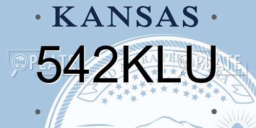542KLU Kansas License Plate