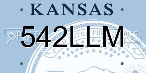 542LLM Kansas License Plate