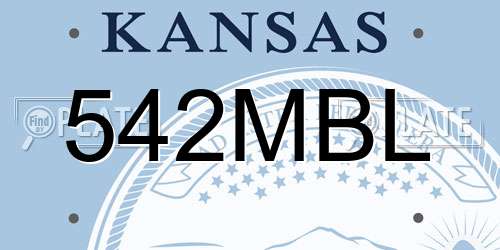 542MBL Kansas License Plate