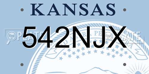 542NJX Kansas License Plate