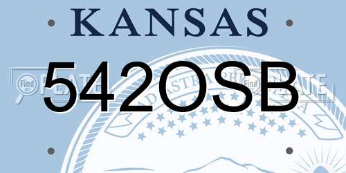 542OSB Kansas License Plate