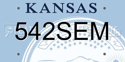 542SEM Kansas License Plate