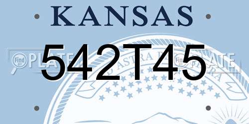 542T45 Kansas License Plate