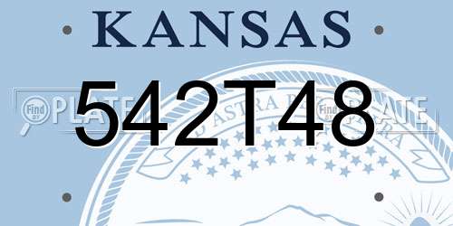 542T48 Kansas License Plate