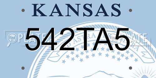 542TA5 Kansas License Plate