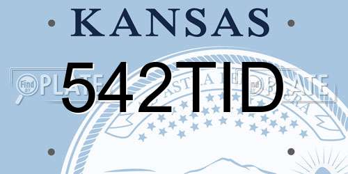 542TID Kansas License Plate