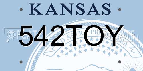 542TOY Kansas License Plate