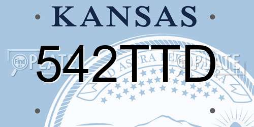 542TTD Kansas License Plate