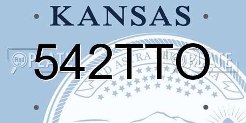 542TTO Kansas License Plate