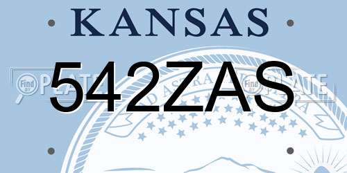 542ZAS Kansas License Plate