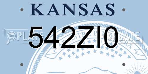 542ZI0 Kansas License Plate