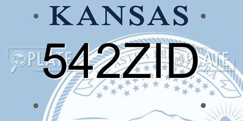 542ZID Kansas License Plate