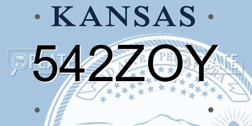 542ZOY Kansas License Plate