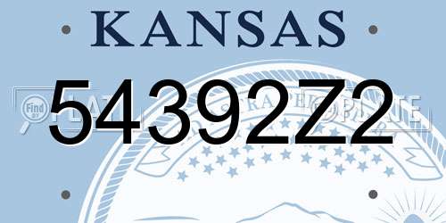 54392Z2 Kansas License Plate