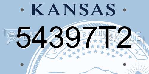 54397T2 Kansas License Plate