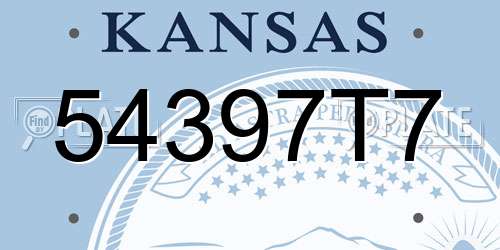 54397T7 Kansas License Plate