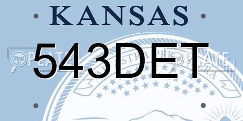 543DET Kansas License Plate