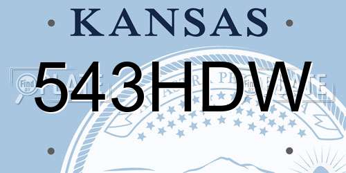 543HDW Kansas License Plate