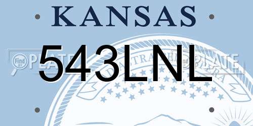 543LNL Kansas License Plate