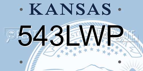 543LWP Kansas License Plate