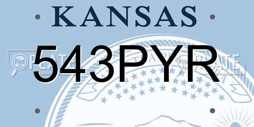 543PYR Kansas License Plate