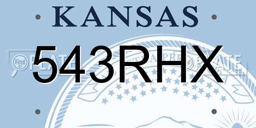 543RHX Kansas License Plate