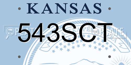 543SCT Kansas License Plate