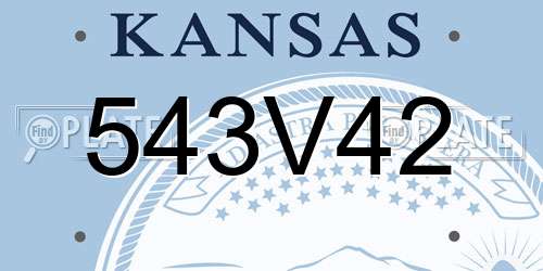 543V42 Kansas License Plate