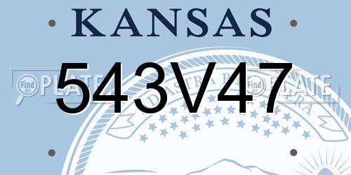 543V47 Kansas License Plate