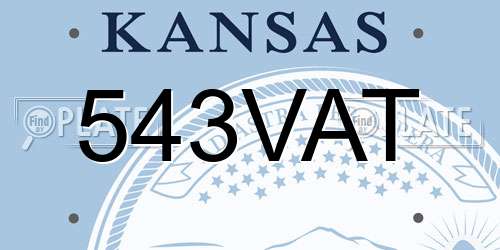 543VAT Kansas License Plate