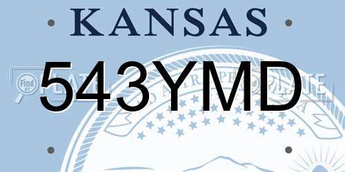 543YMD Kansas License Plate