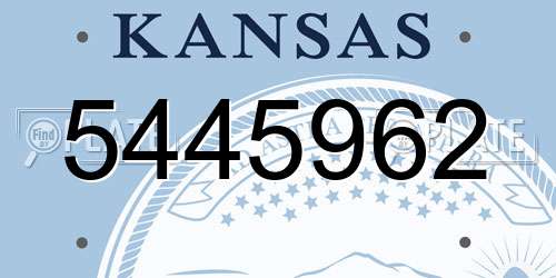 5445962 Kansas License Plate