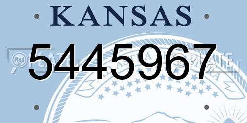 5445967 Kansas License Plate