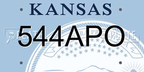 544APO Kansas License Plate