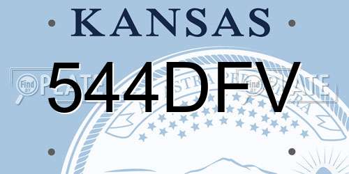 544DFV Kansas License Plate