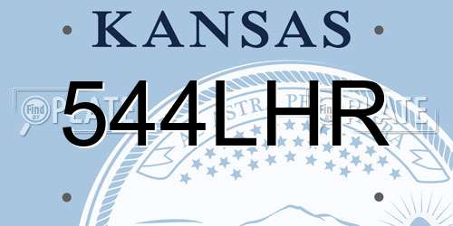 544LHR Kansas License Plate