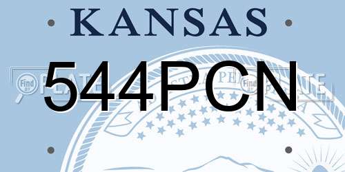 544PCN Kansas License Plate