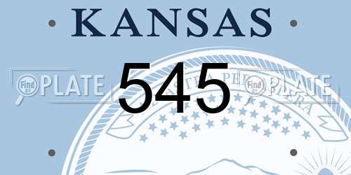 545 Kansas License Plate