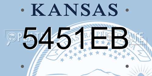 5451EB Kansas License Plate
