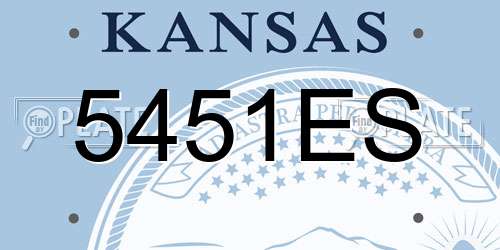 5451ES Kansas License Plate