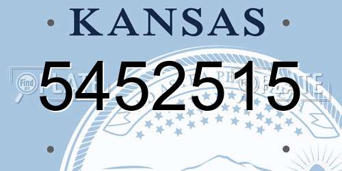 5452515 Kansas License Plate