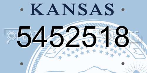 5452518 Kansas License Plate