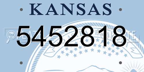 5452818 Kansas License Plate