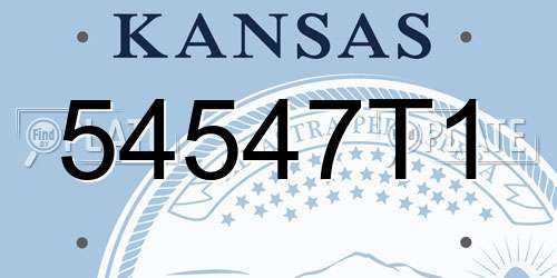 54547T1 Kansas License Plate