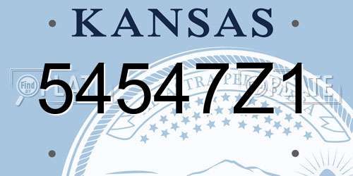 54547Z1 Kansas License Plate