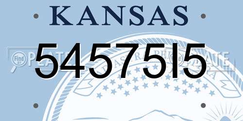 54575I5 Kansas License Plate