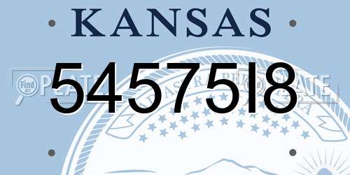 54575I8 Kansas License Plate