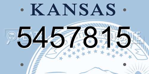 5457815 Kansas License Plate