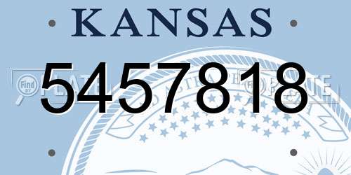 5457818 Kansas License Plate
